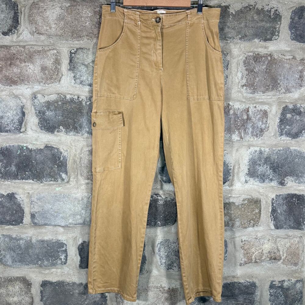 Joie Tan Tencel High Rise‎ Straight Leg Cargo Pants 10
